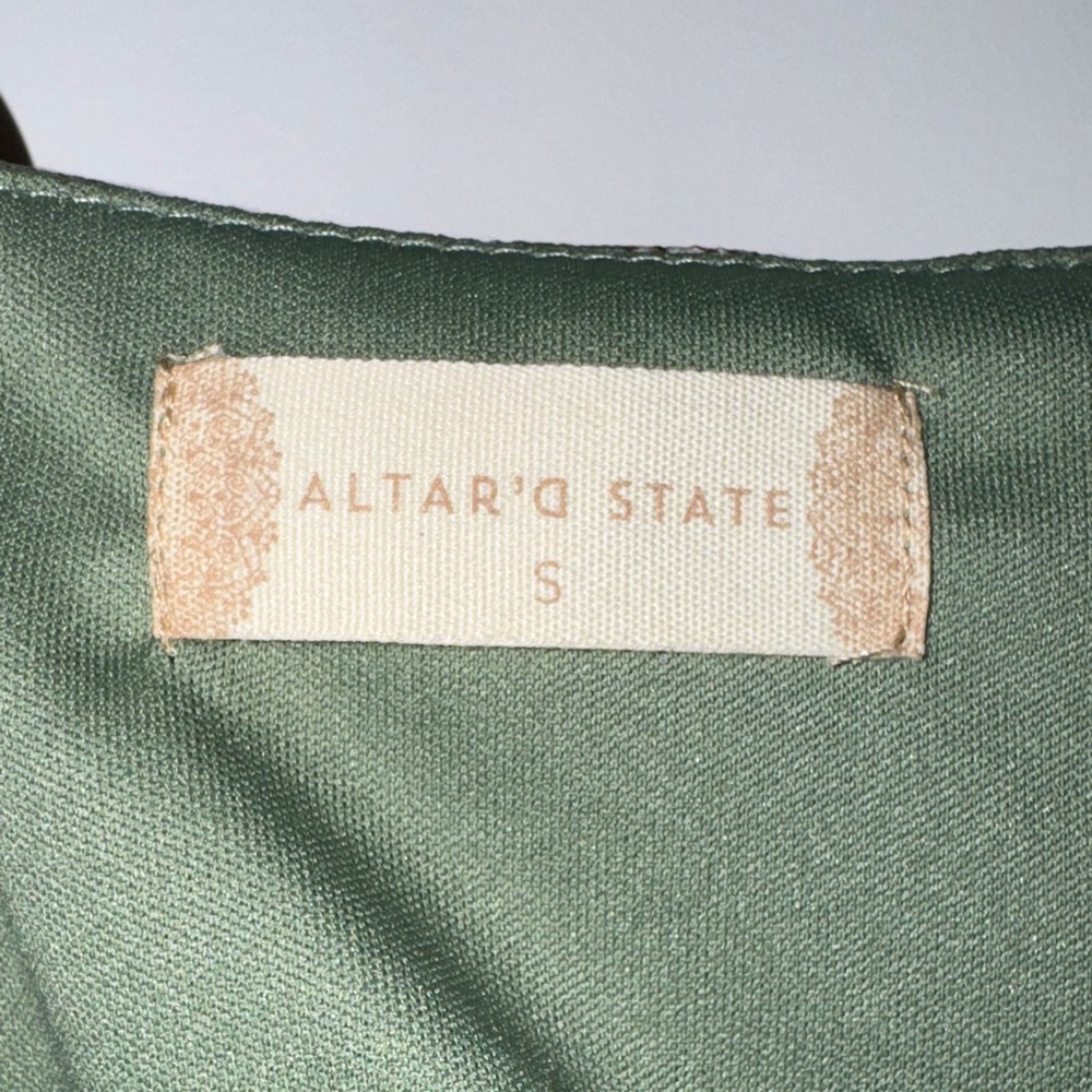 Altar'd State Green Floral Ruffle Blouse - Picture 3 of 5